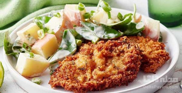 شنیسل بادمجان، یک خوشمزه لذیذ و ترد شنیسل بادمجان، یک خوشمزه لذیذ و ترد